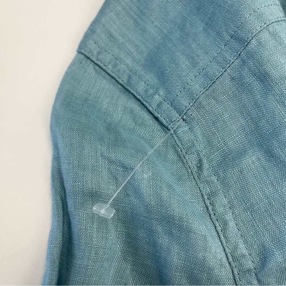 Sundance Katina Shirt 100% Linen Pintuck Tunic Top Button Front Blue XS NWOT - Picture 10 of 10